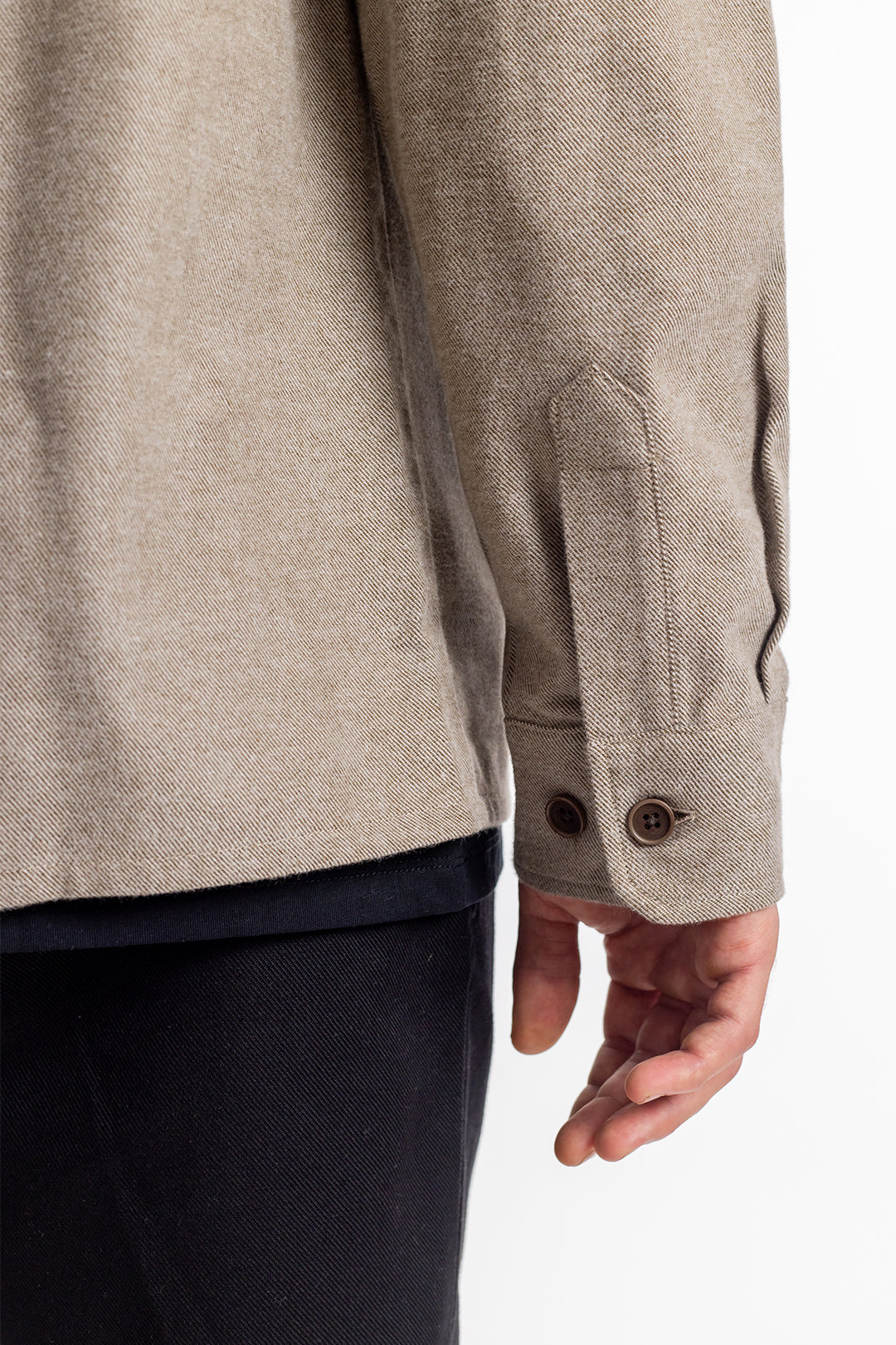 Chemise droite flanelle en coton bio | marron "flannel casual shirt brown speckle"