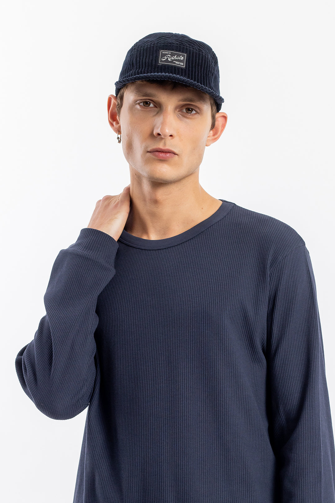 Casquette velours en coton bio | marine "cord 5-panel cap deep navy"