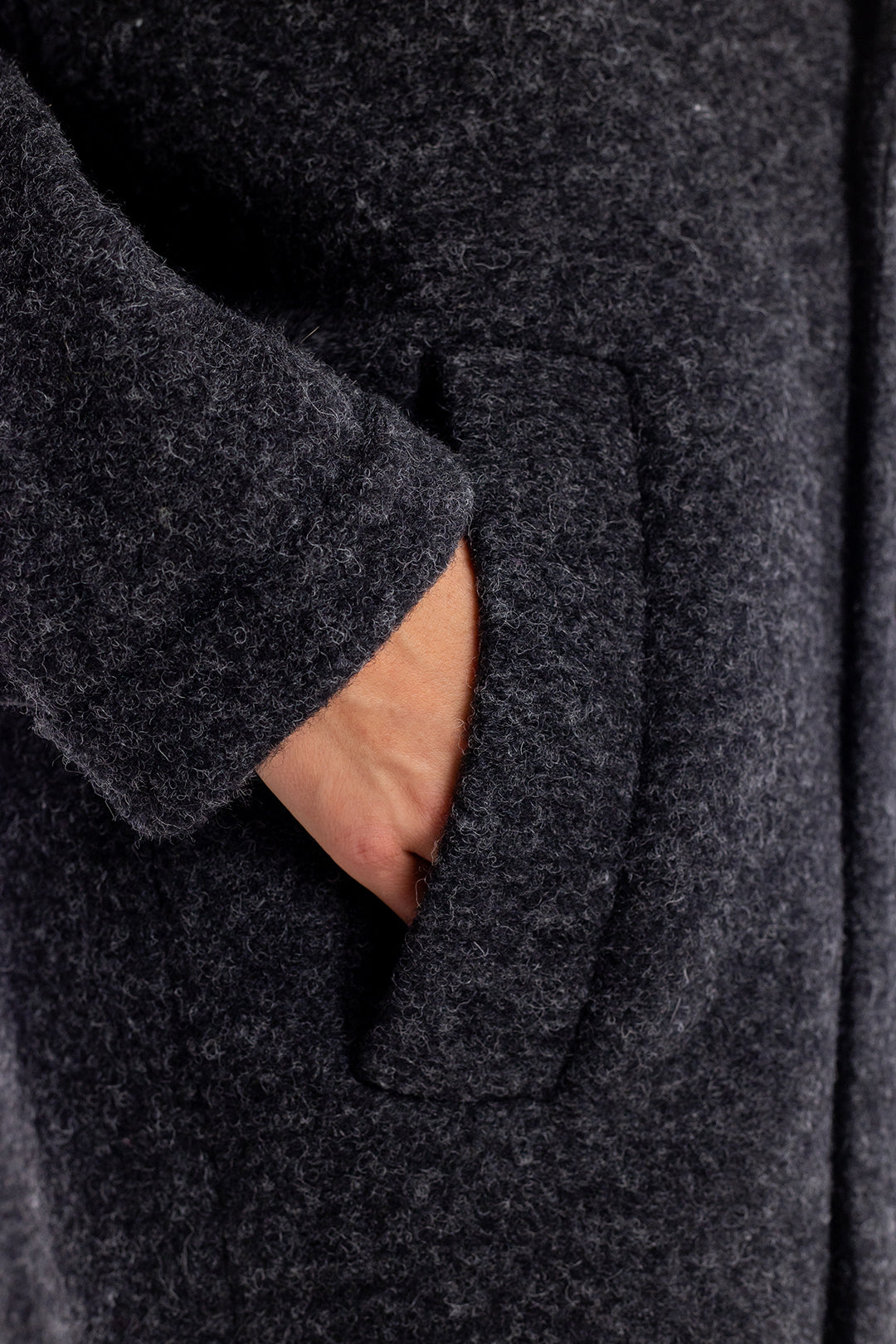 Manteau long en laine et coton bio | gris anthracite "wool formal overcoat anthracite"