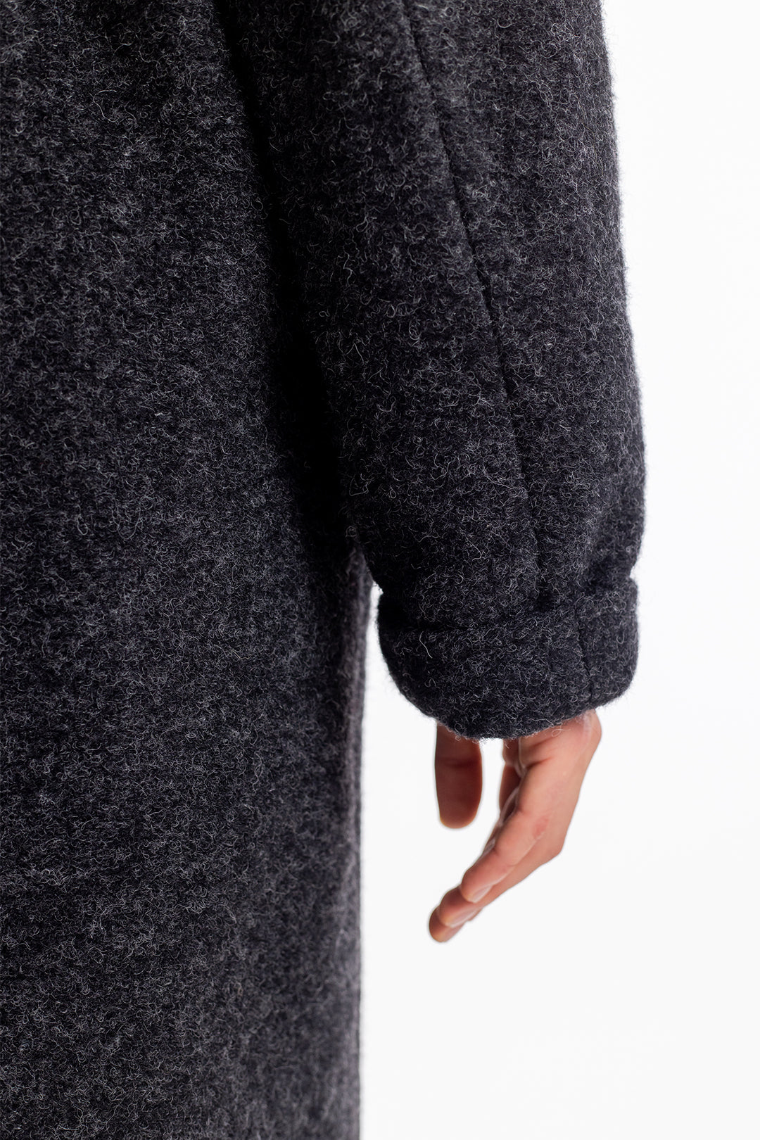 Manteau long en laine et coton bio | gris anthracite "wool formal overcoat anthracite"