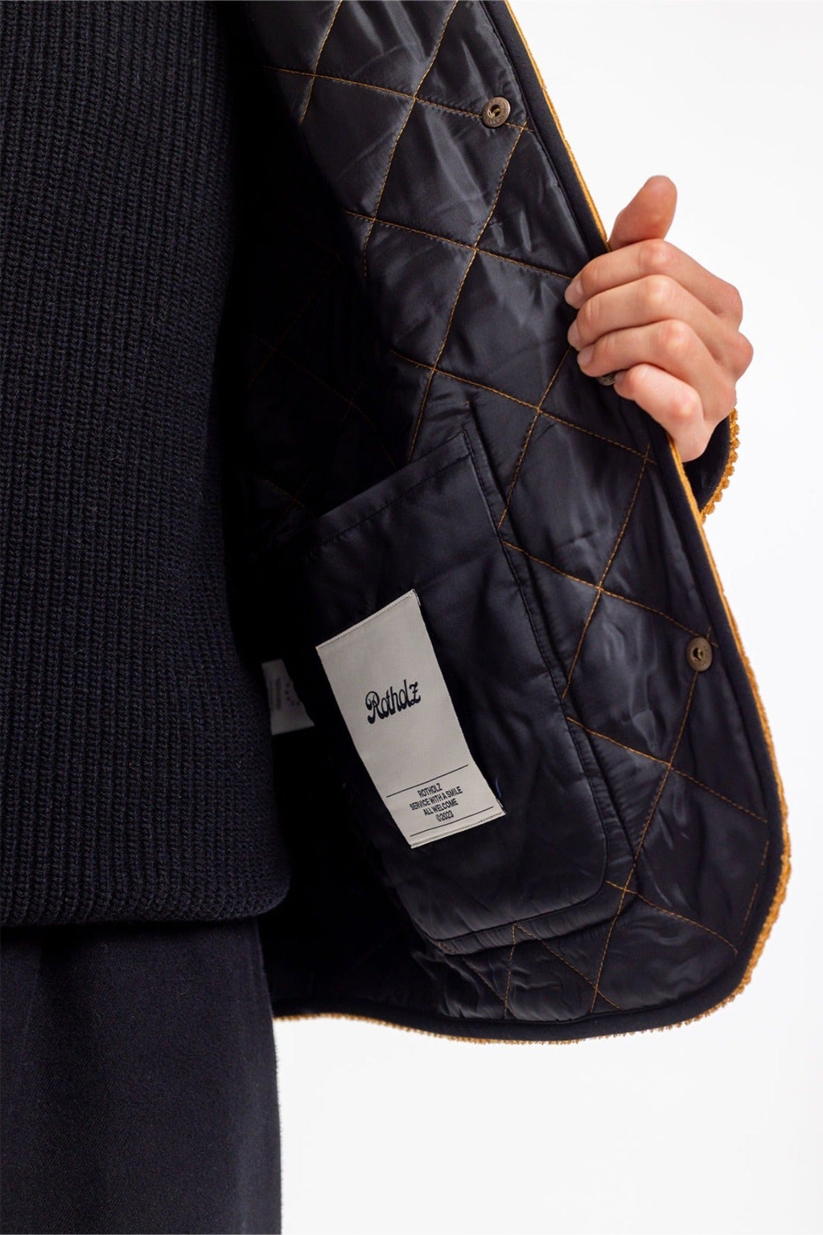 Manteau matelassé velours en coton bio | camel "quilt jacket toffee cord"