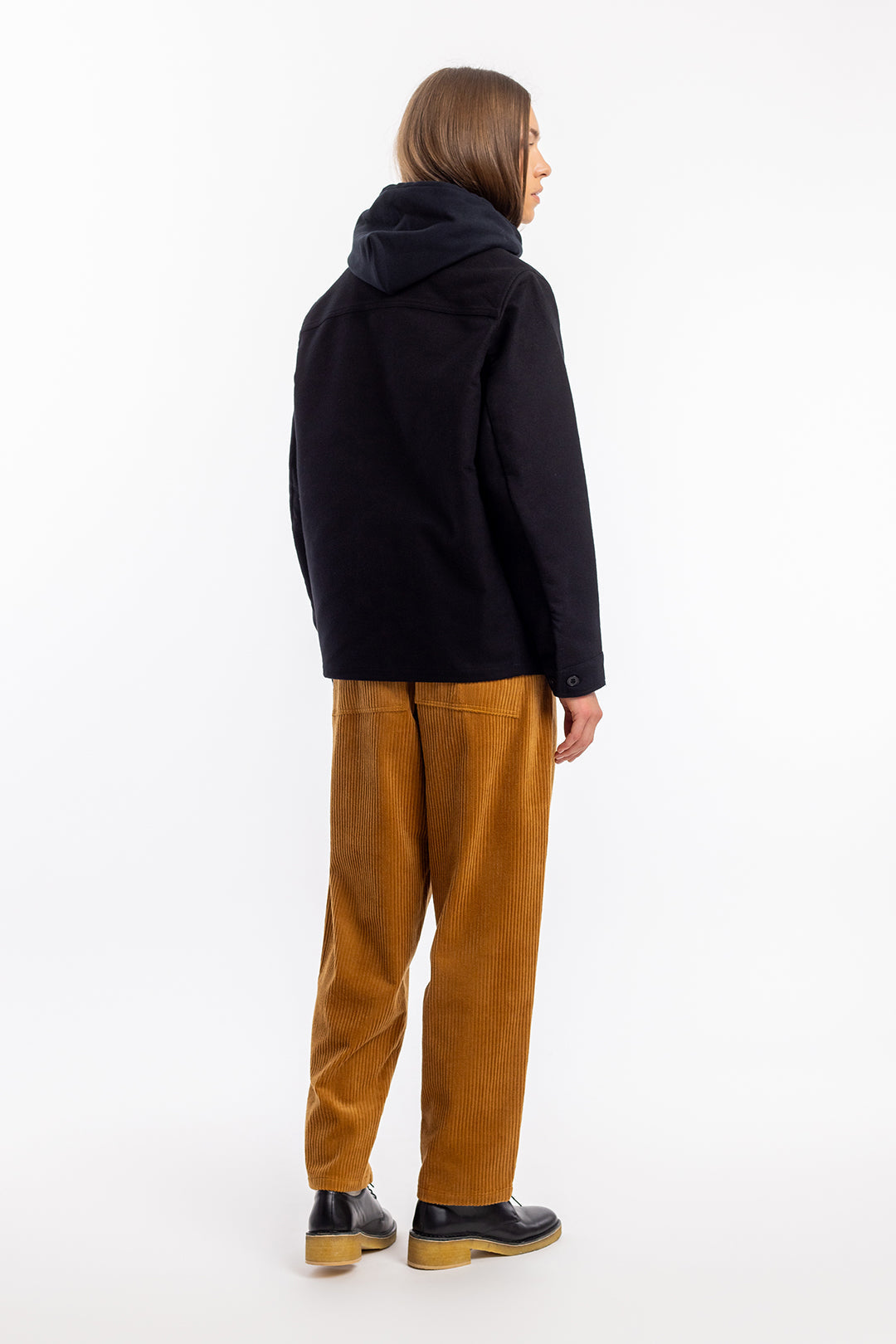 Veste workwear en coton bio | noir "moleskin overjacket black"