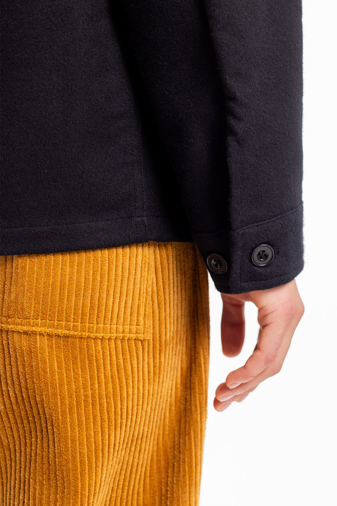 Veste workwear en coton bio | noir "moleskin overjacket black"