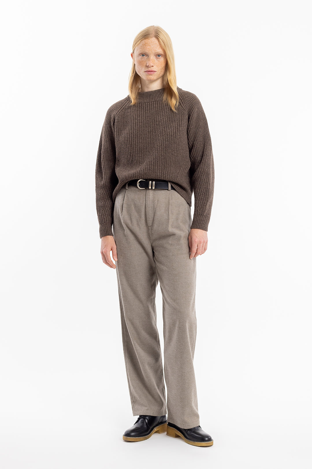 pull maille en laine recyclée | marron 'women's knit sweater rosewood"