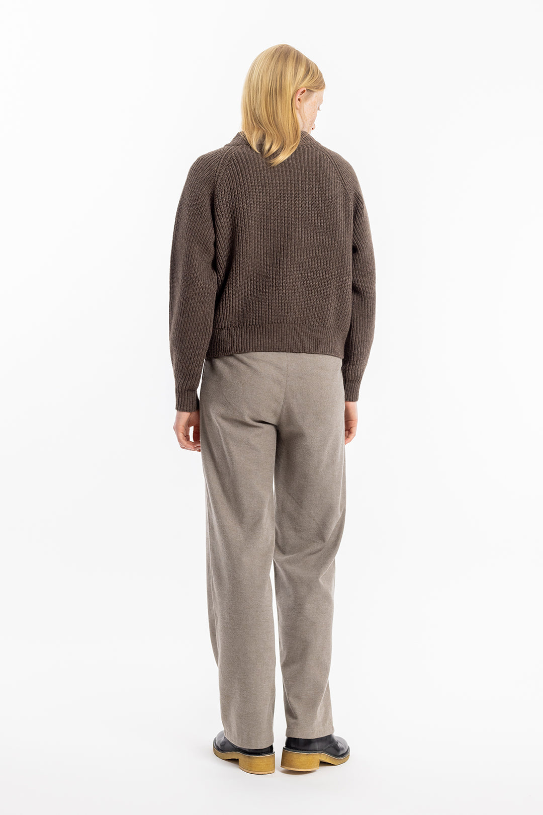 pull maille en laine recyclée | marron 'women's knit sweater rosewood"