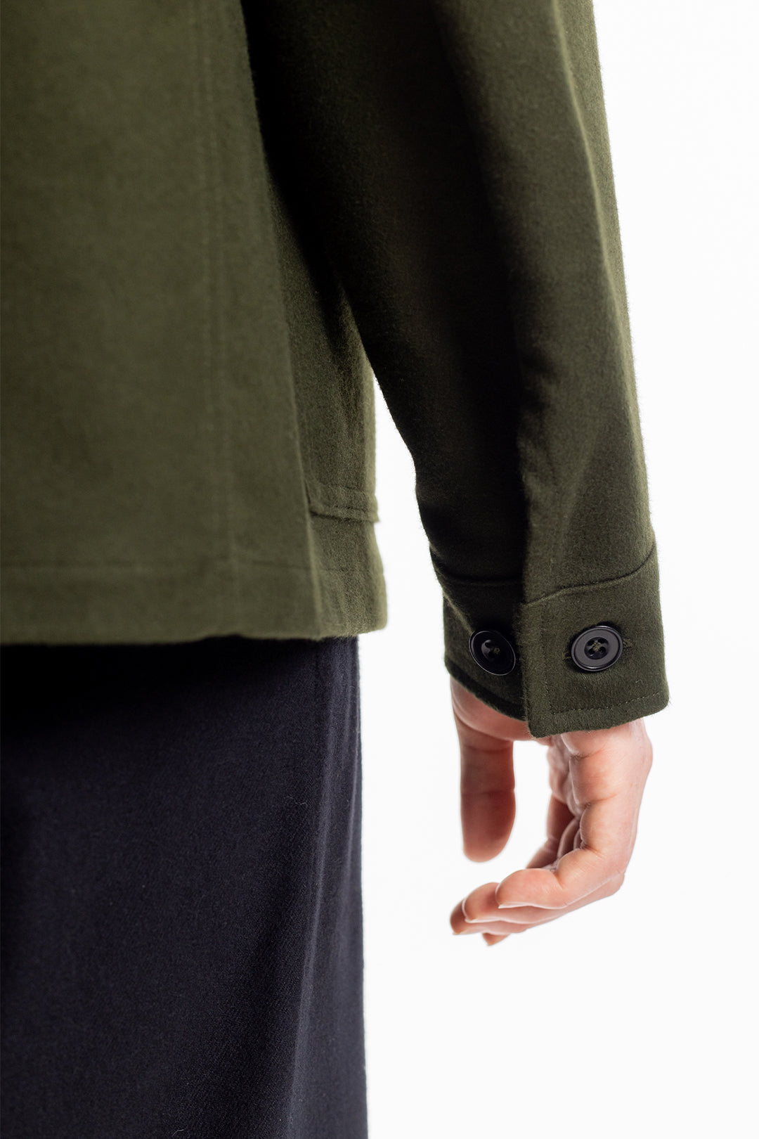 Veste workwear en coton bio | kaki "moleskin overjacket olive"
