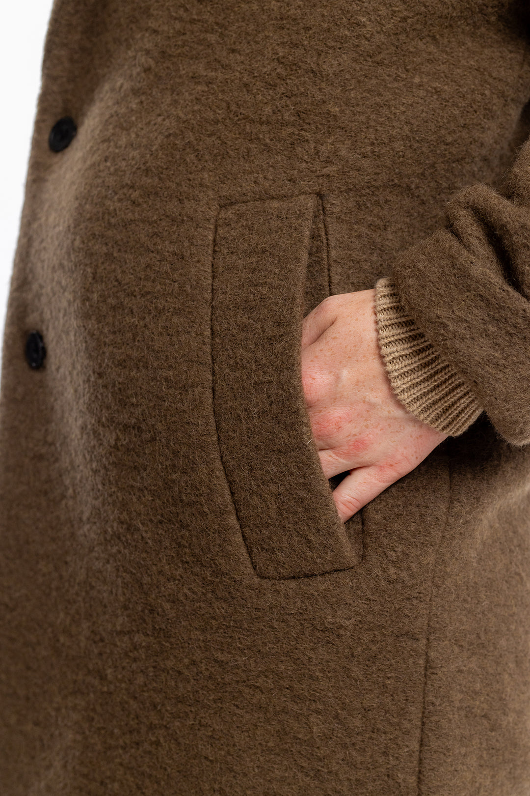Manteau long en laine et coton bio | camel "wool formal overcoat walnut"