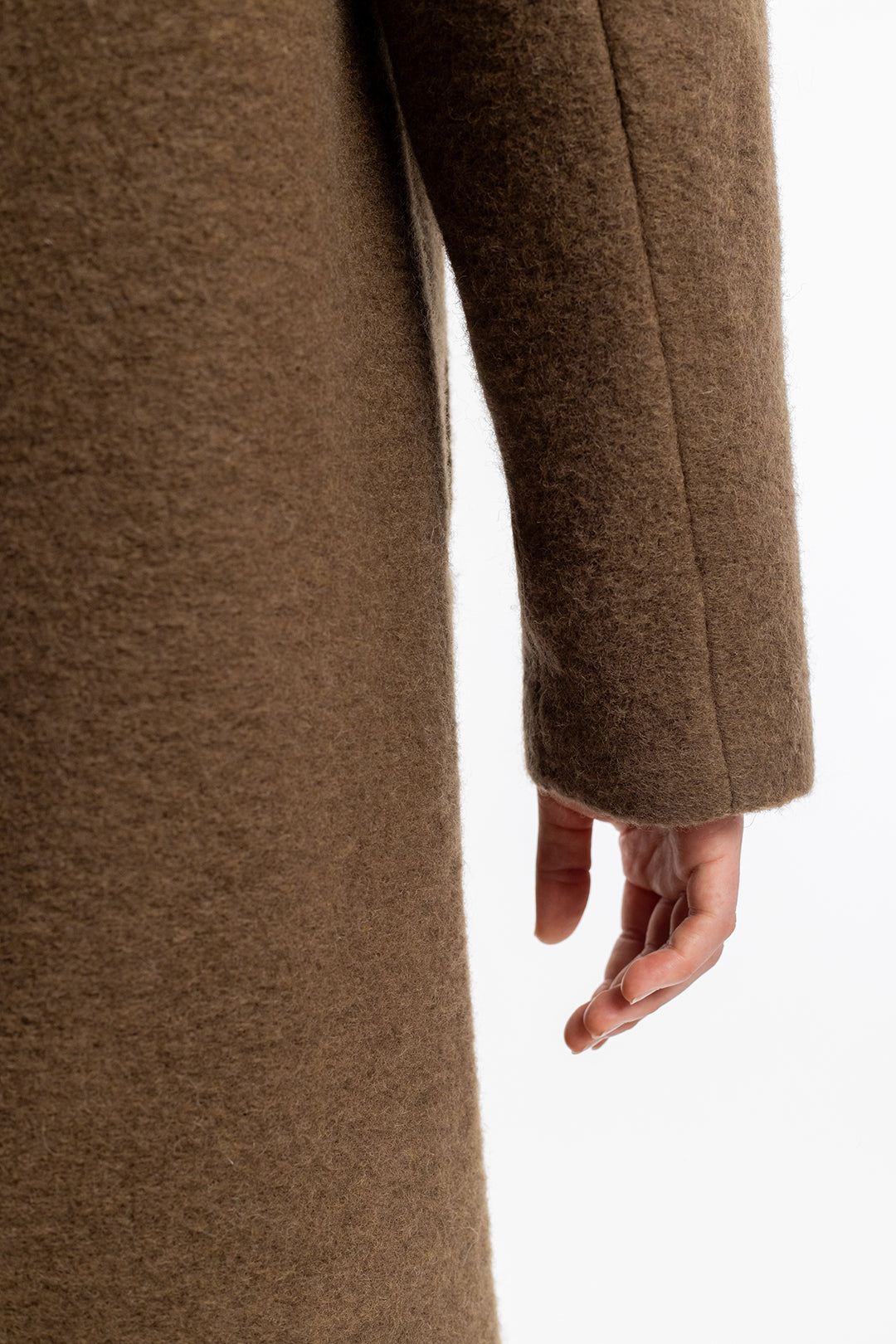 Manteau long en laine et coton bio | camel "wool formal overcoat walnut"
