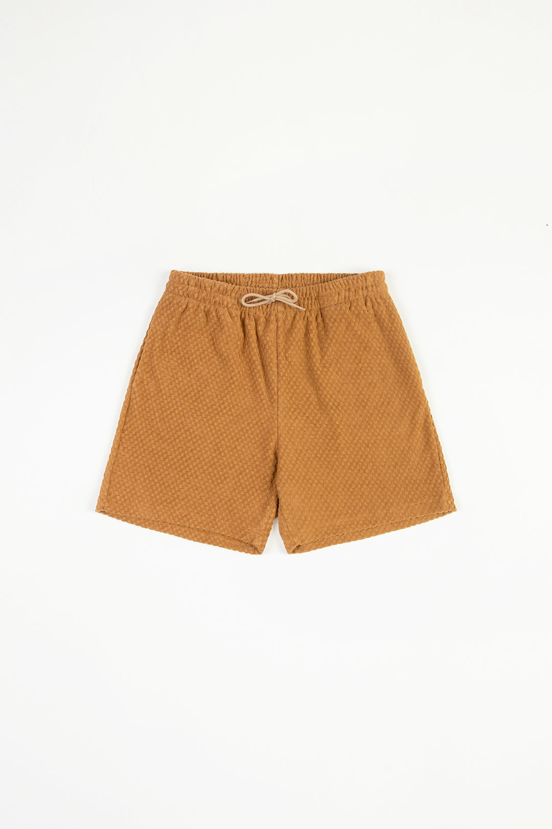 Short en éponge de coton bio | marron "terry sweatshort caramel brown"