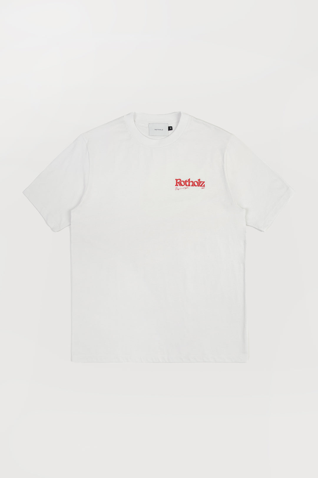 T-shirt en coton bio | blanc avec imprimé "retro logo t-shirt classic white"