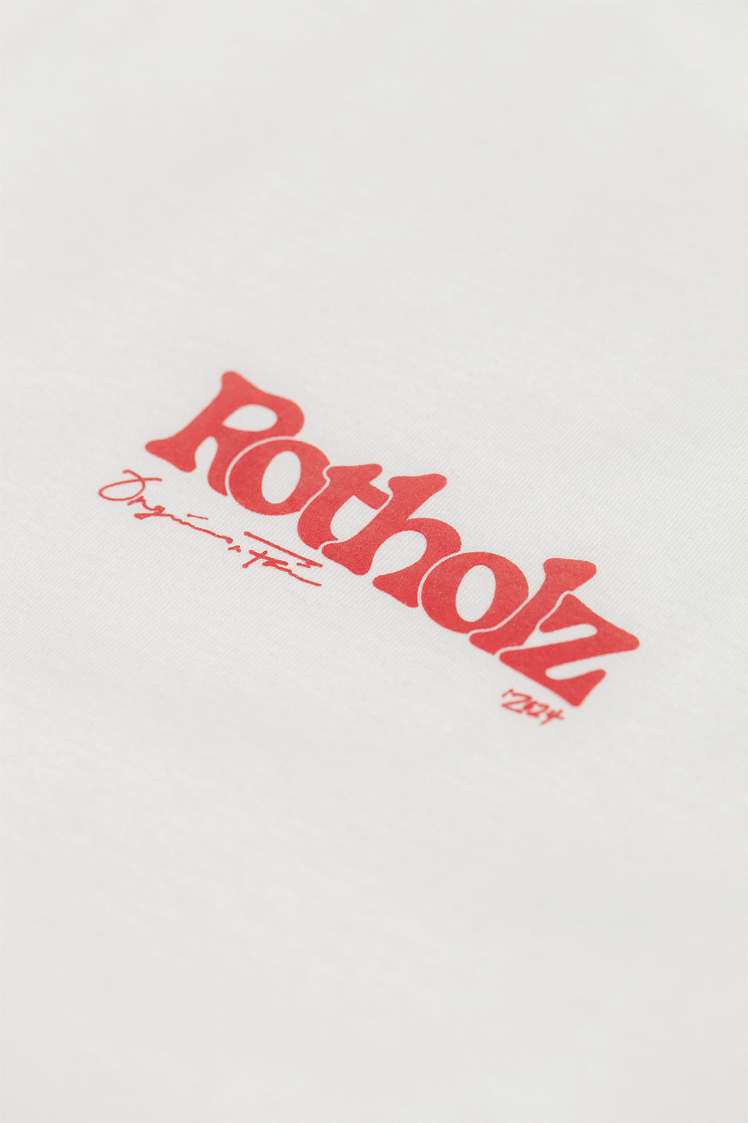 T-shirt en coton bio | blanc avec imprimé "retro logo t-shirt classic white"