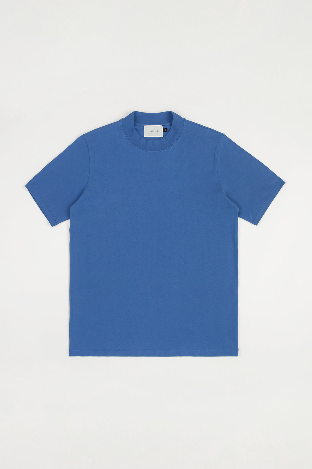 T-shirt en coton bio | bleu "big collar t-shirt french blue"