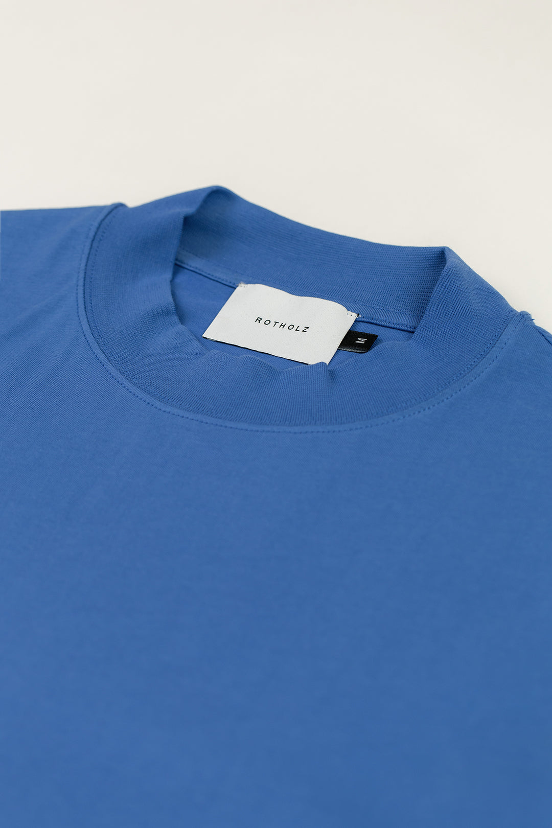 T-shirt en coton bio | bleu "big collar t-shirt french blue"