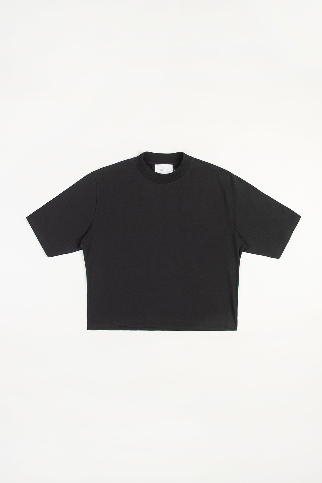 T-shirt en coton bio | noir "cropped t-shirt true black"