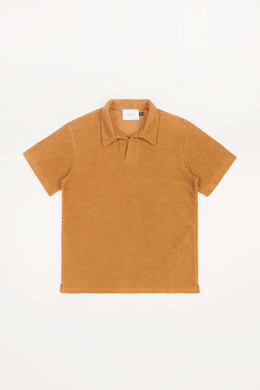 Polo éponge en coton bio | marron "terry polo caramel brown"