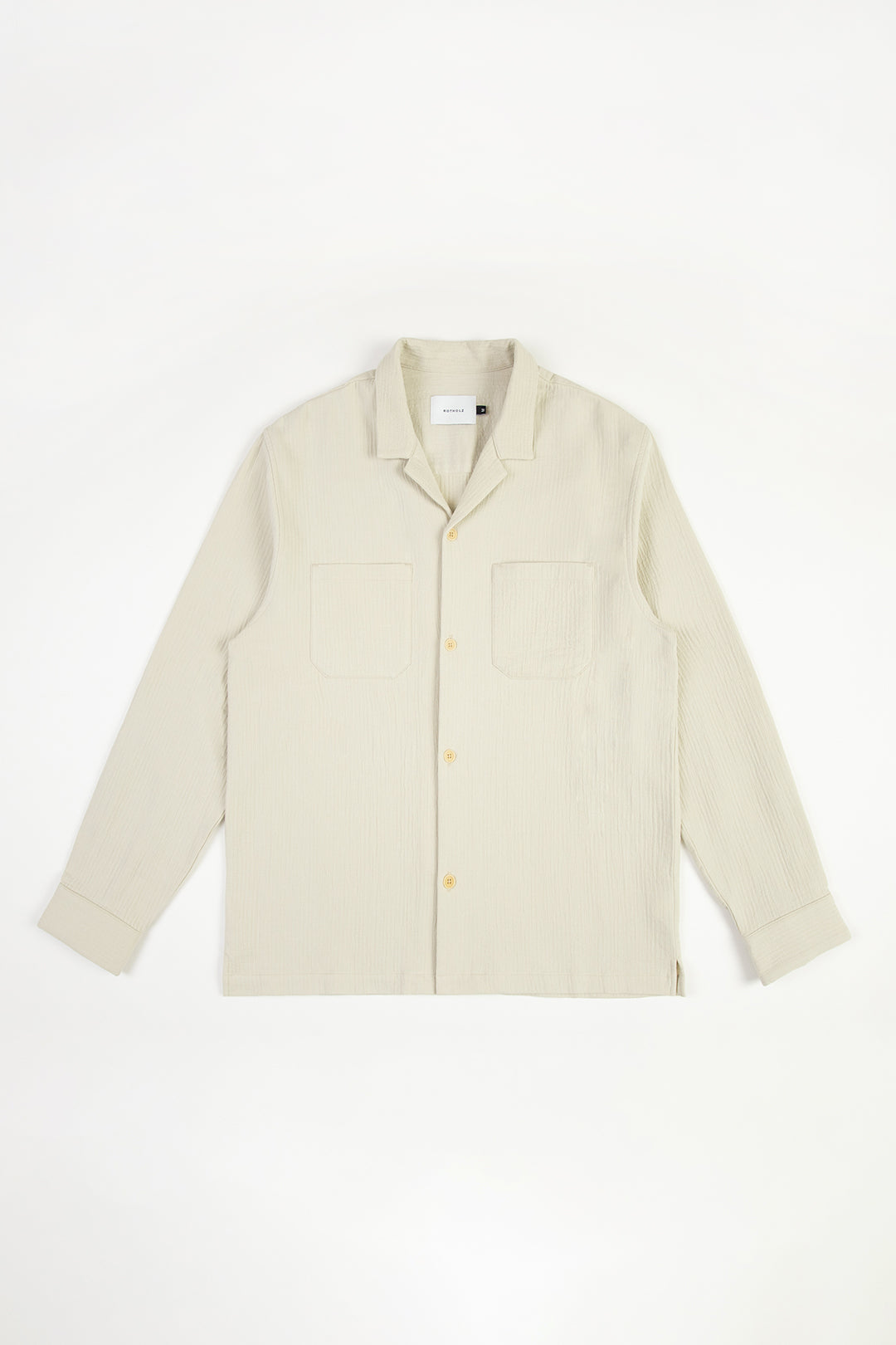 Chemise en coton bio | écru "leisure shirt washed sand"