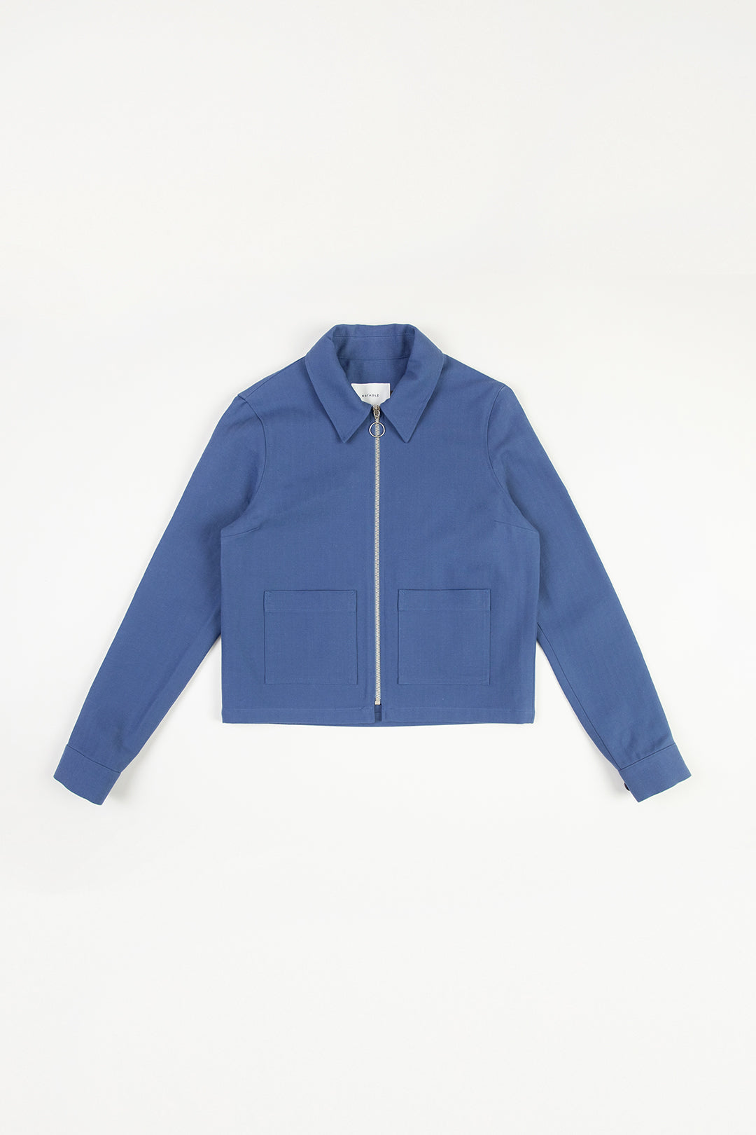 Veste zippée en coton bio | bleu "boxy jacket french blue"