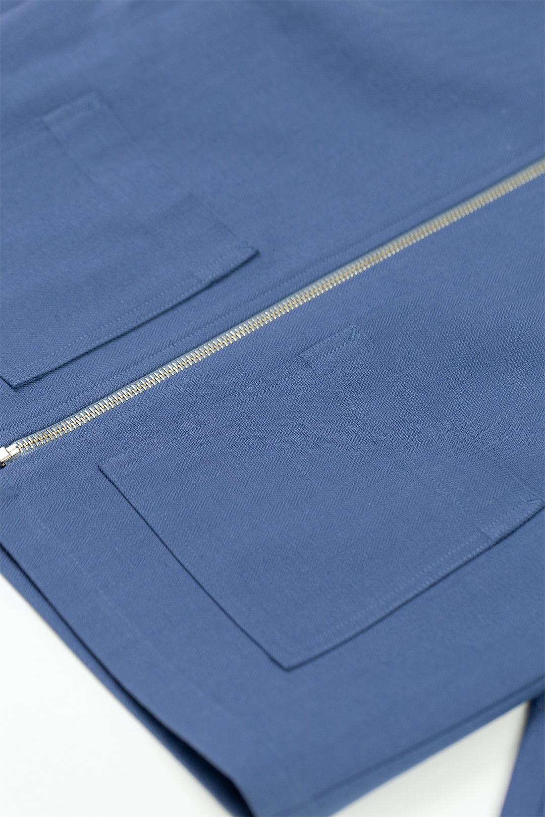 Veste zippée en coton bio | bleu "boxy jacket french blue"