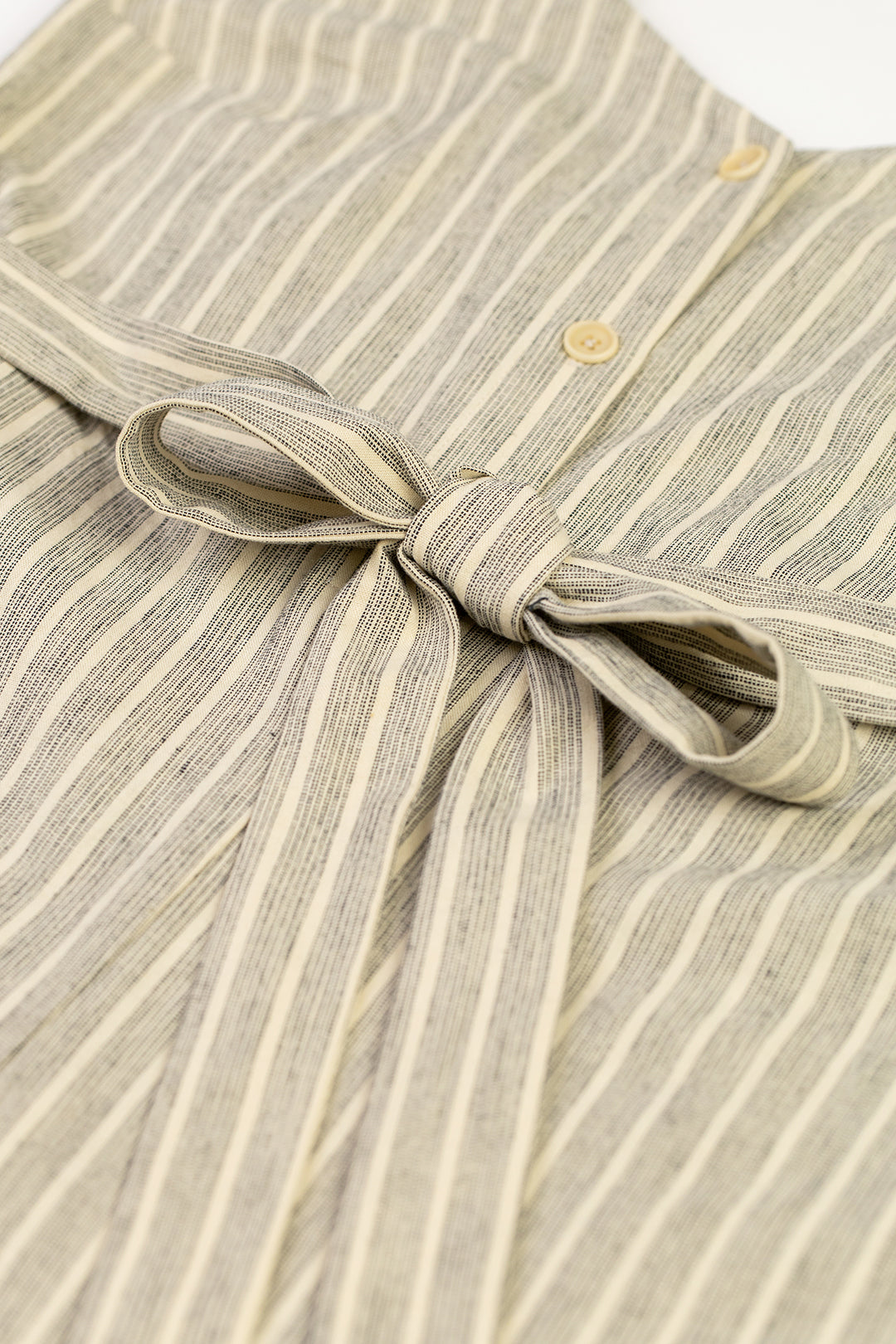 Combinaison en coton bio et lin | rayée grise "relaxed jumpsuit heavy pinstripe"