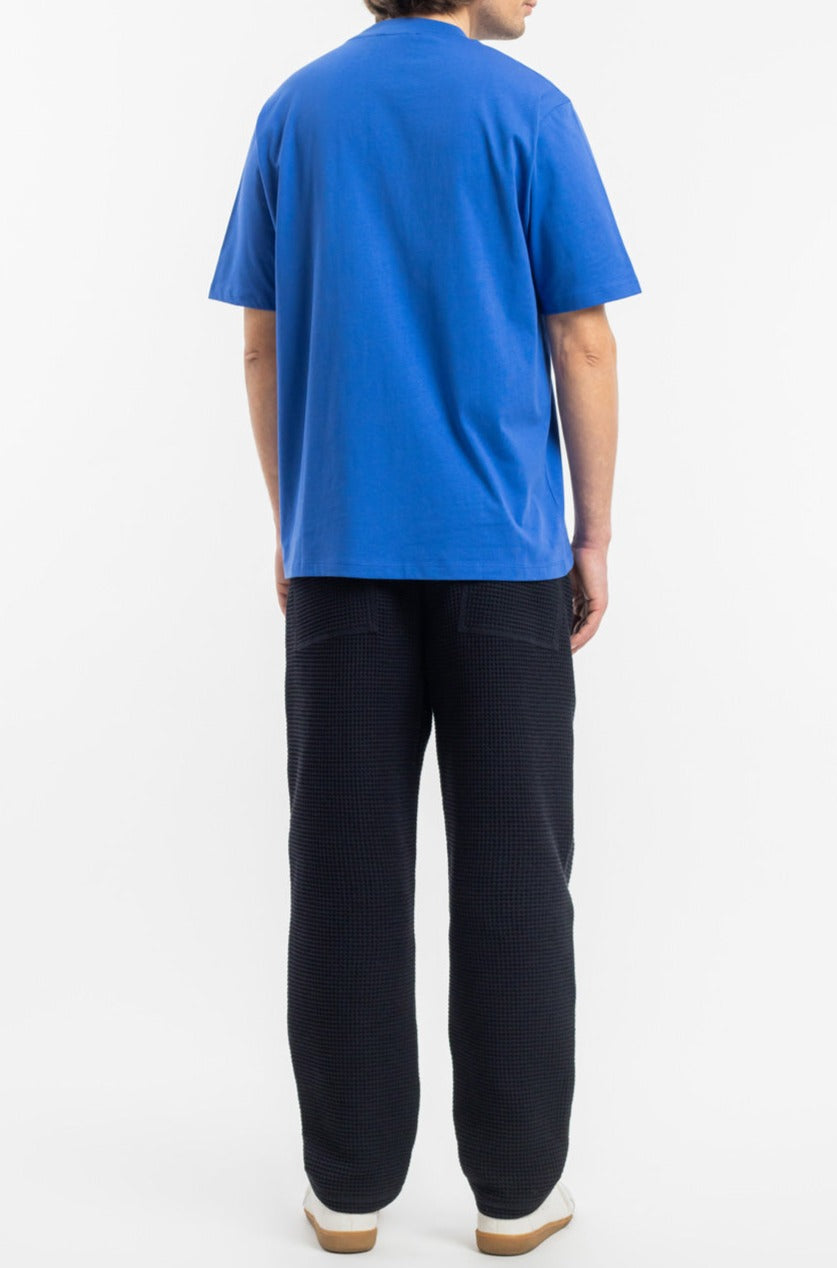 T-shirt en coton bio | bleu "big collar t-shirt french blue"