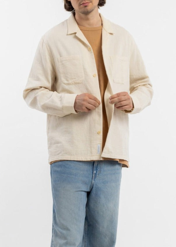 Chemise en coton bio | écru "leisure shirt washed sand"