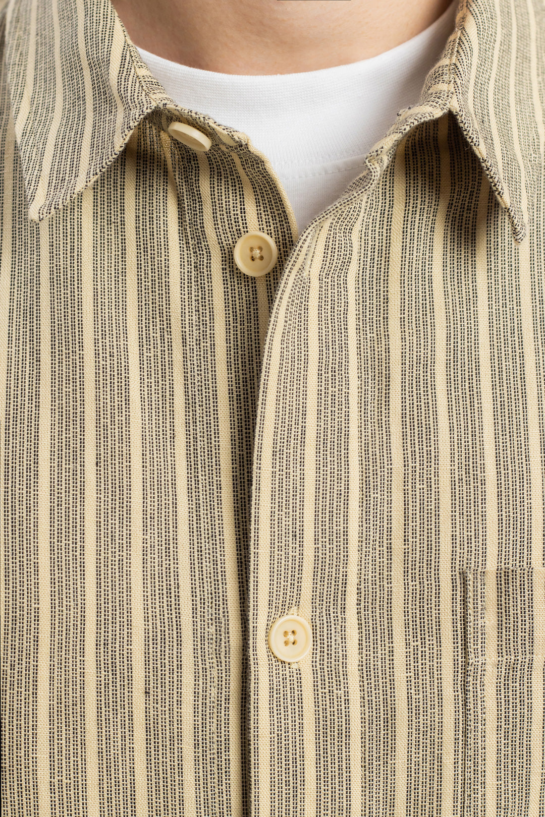 Chemise en coton bio et lin | rayé "casual shirt heavy pinstripe"