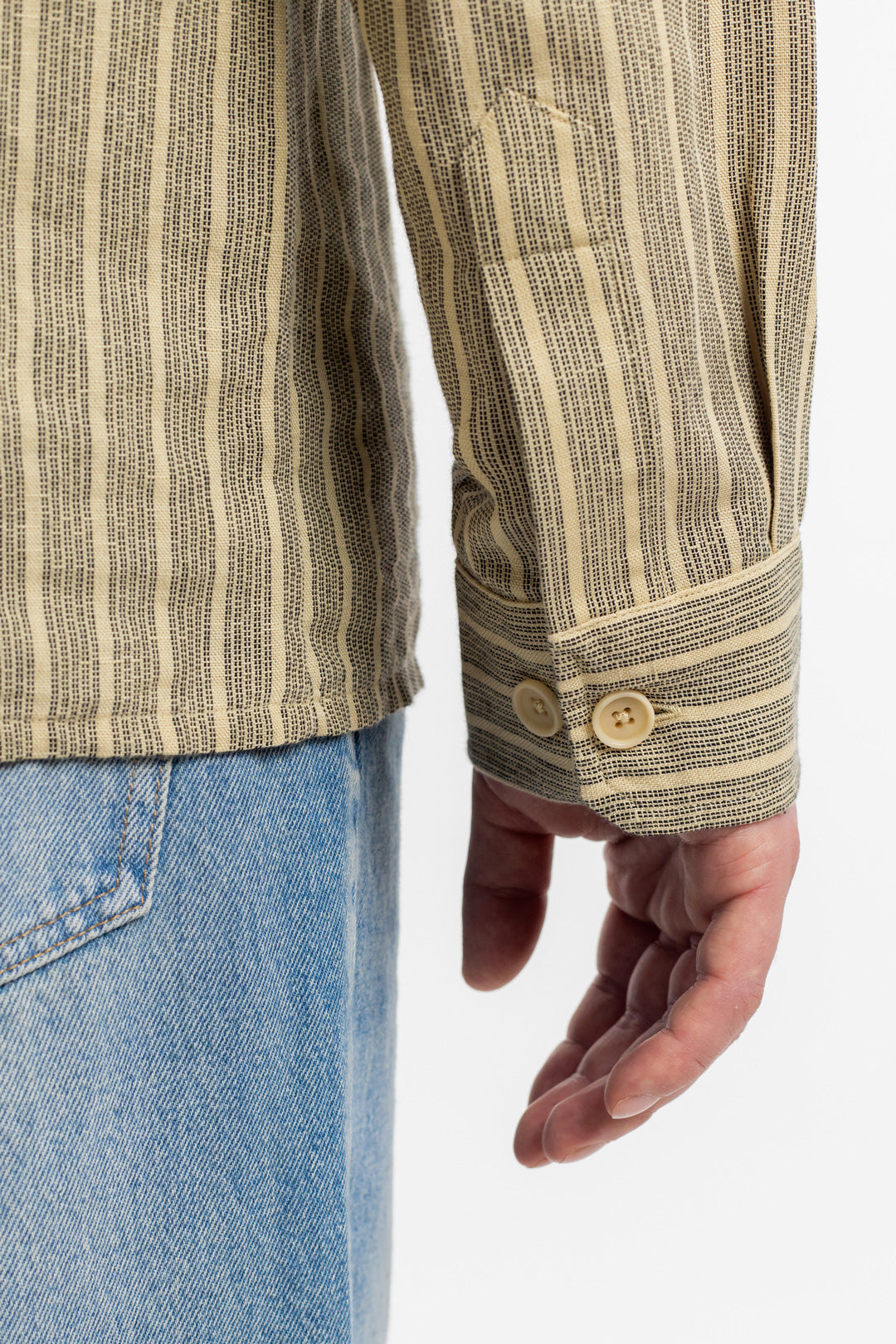 Chemise en coton bio et lin | rayé "casual shirt heavy pinstripe"