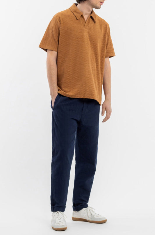 Polo éponge en coton bio | marron "terry polo caramel brown"