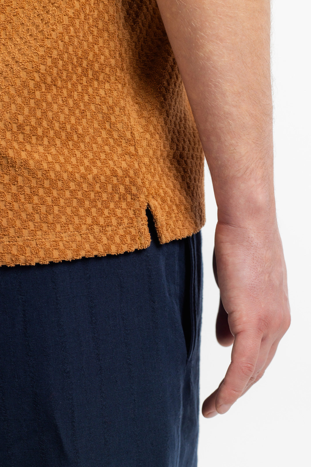 Polo éponge en coton bio | marron "terry polo caramel brown"