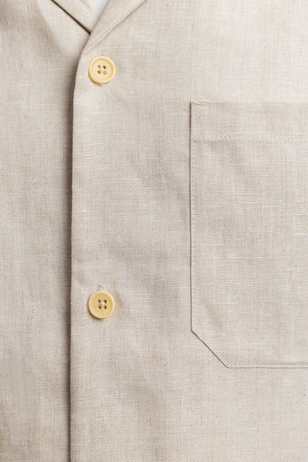 Chemisette en coton bio et lin | écru "bowling shirt nature white"