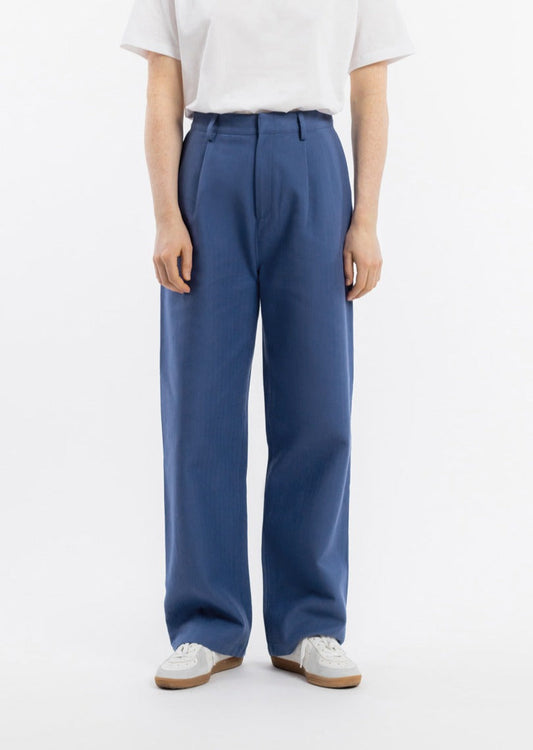 Pantalon ample en coton bio | bleu "womens pantalone french blue"