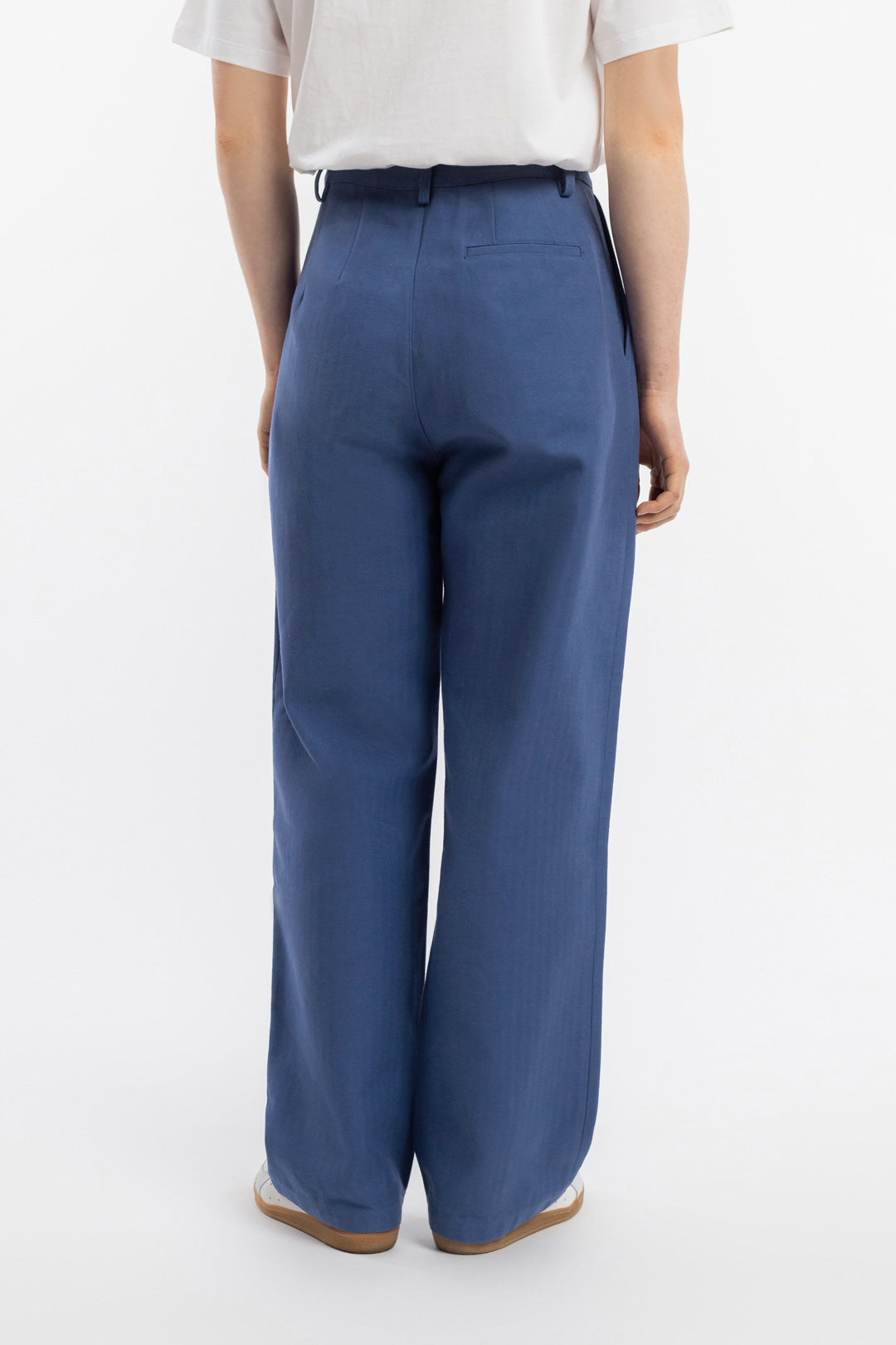 Pantalon ample en coton bio | bleu "womens pantalone french blue"