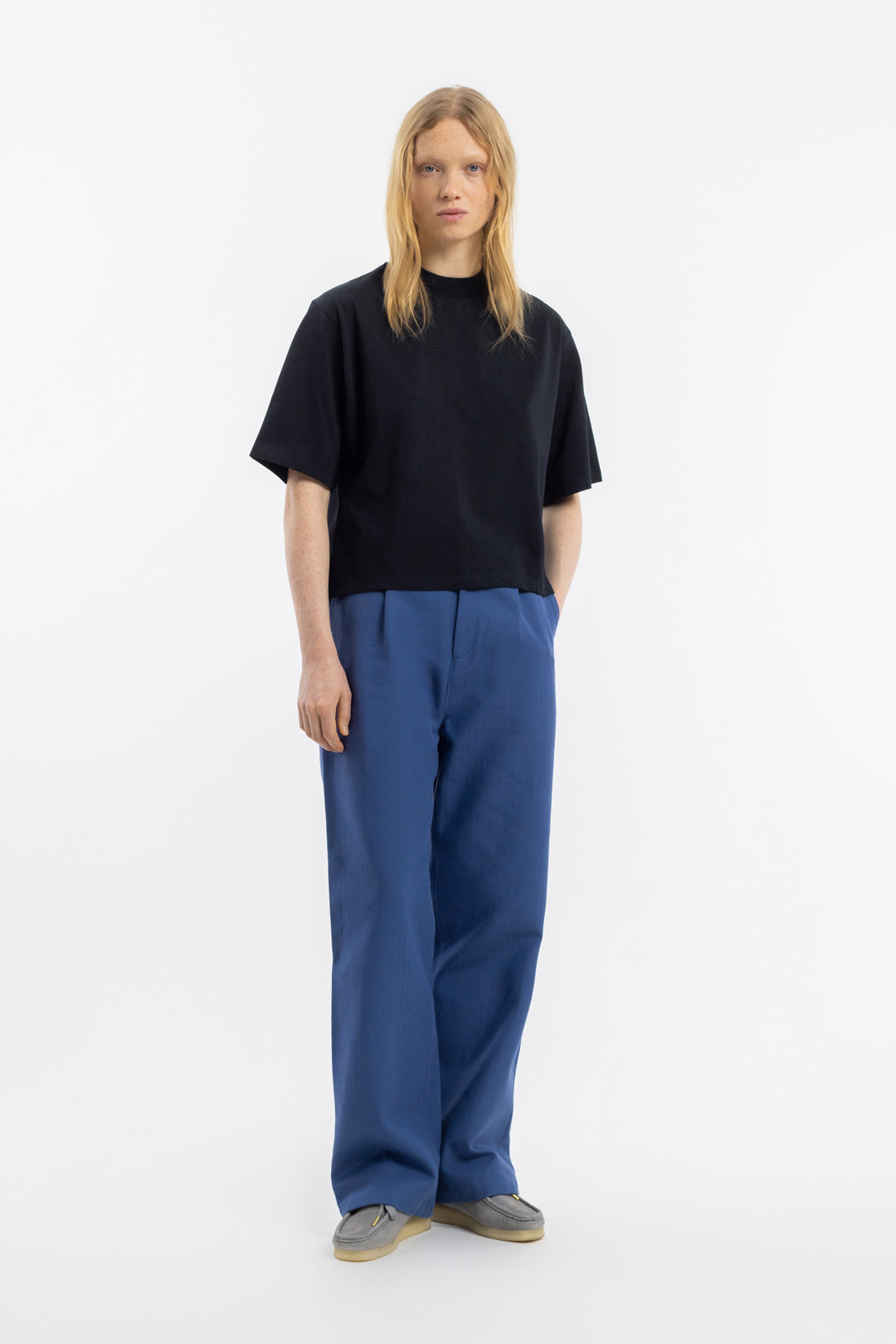 T-shirt en coton bio | noir "cropped t-shirt true black"