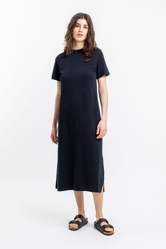 Robe t-shirt noire en coton bio - t-shirt dress black