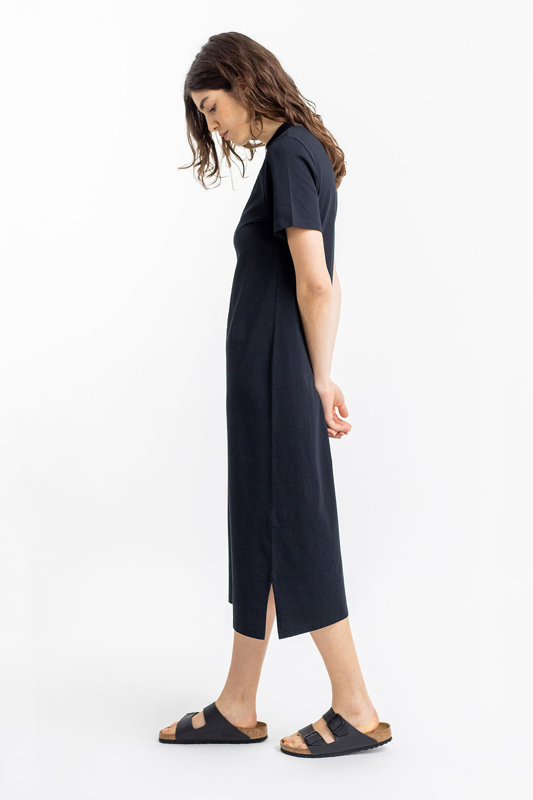 Robe t-shirt noire en coton bio - t-shirt dress black