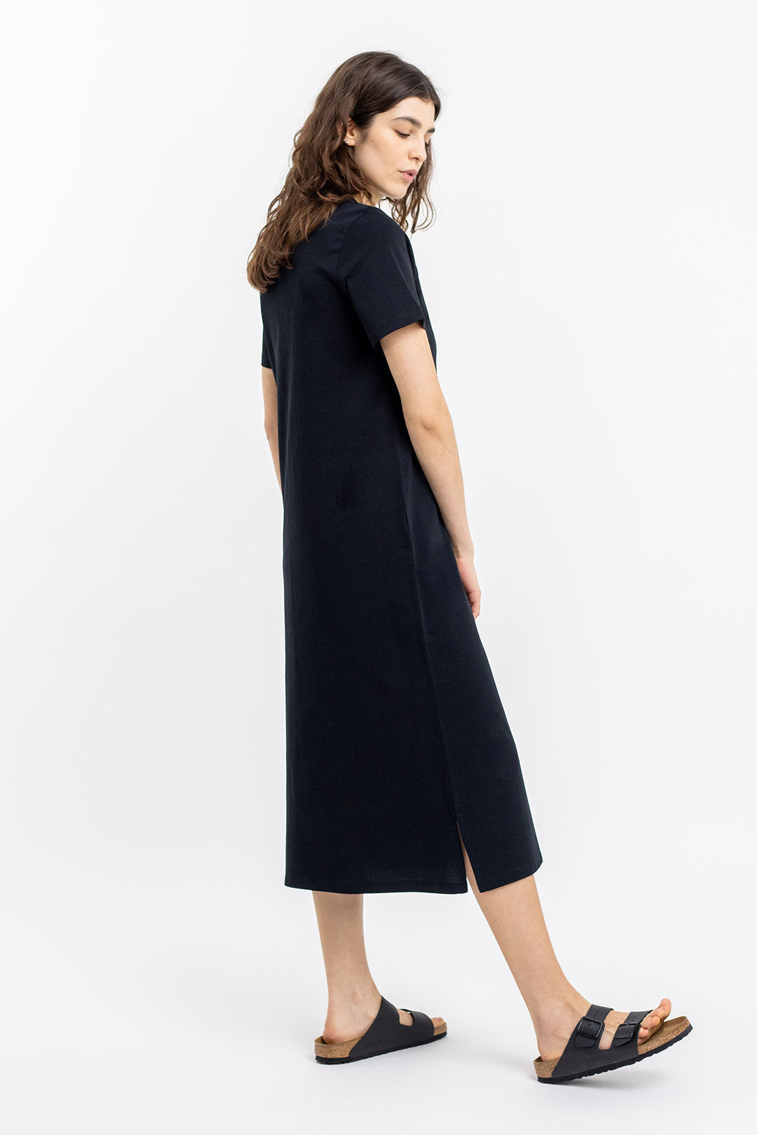 Robe t-shirt noire en coton bio - t-shirt dress black