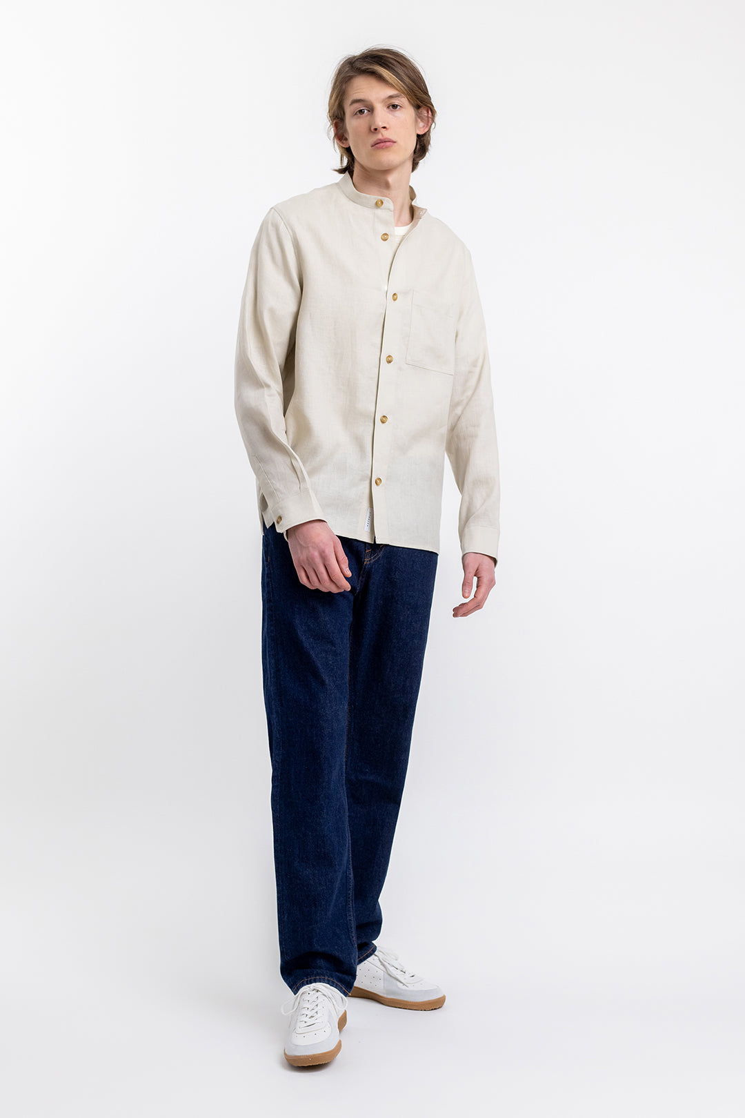 Chemise mao en lin naturel - mandarin shirt natural linen