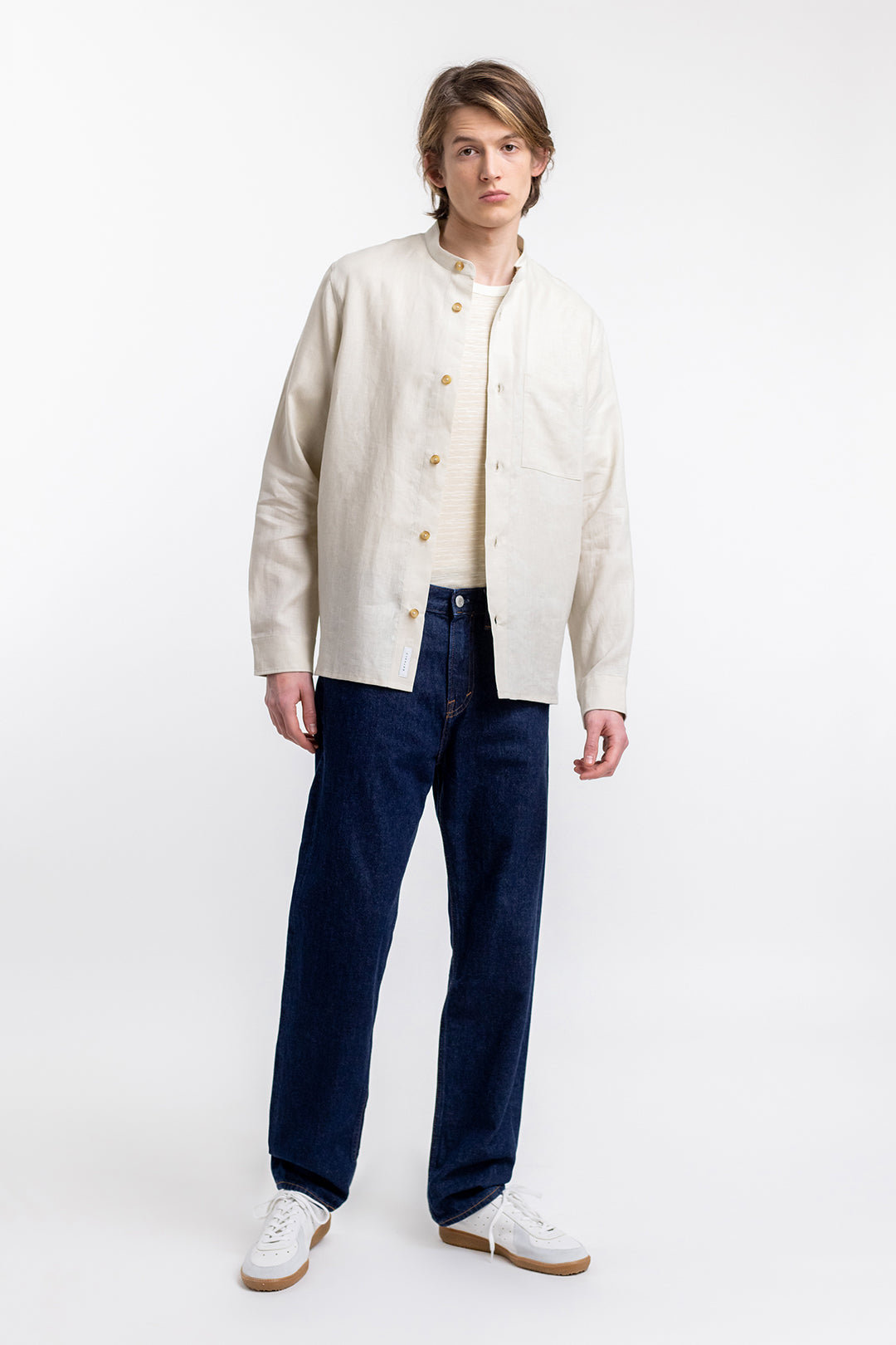 Chemise mao en lin naturel - mandarin shirt natural linen