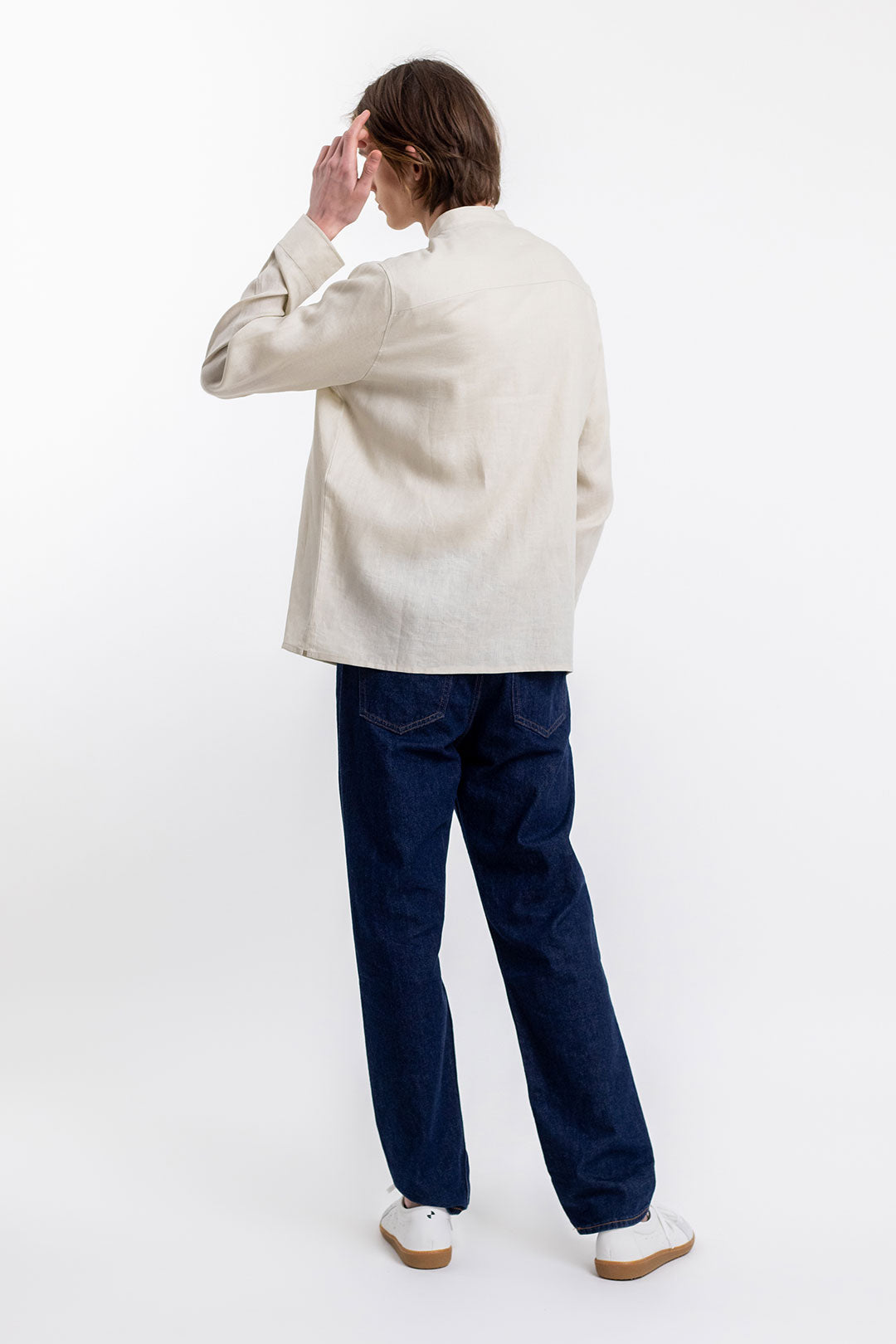 Chemise mao en lin naturel - mandarin shirt natural linen
