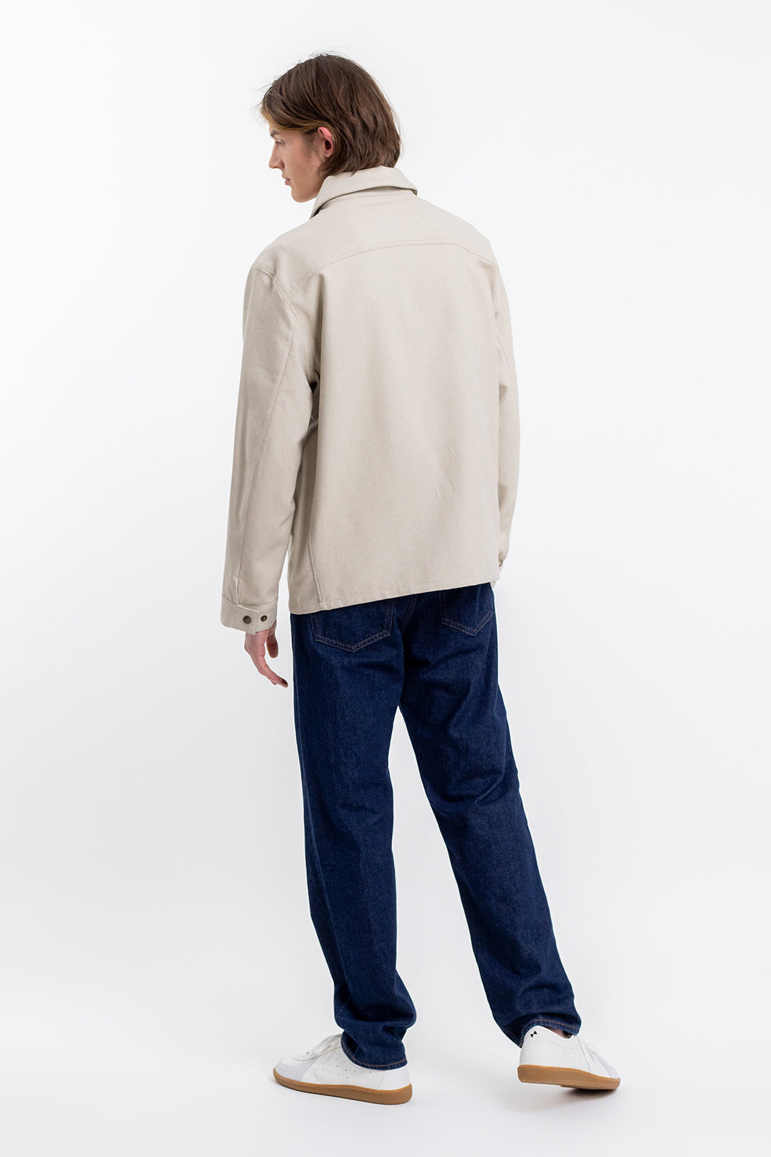 Veste beige à motif en coton bio - light overjacket sand check