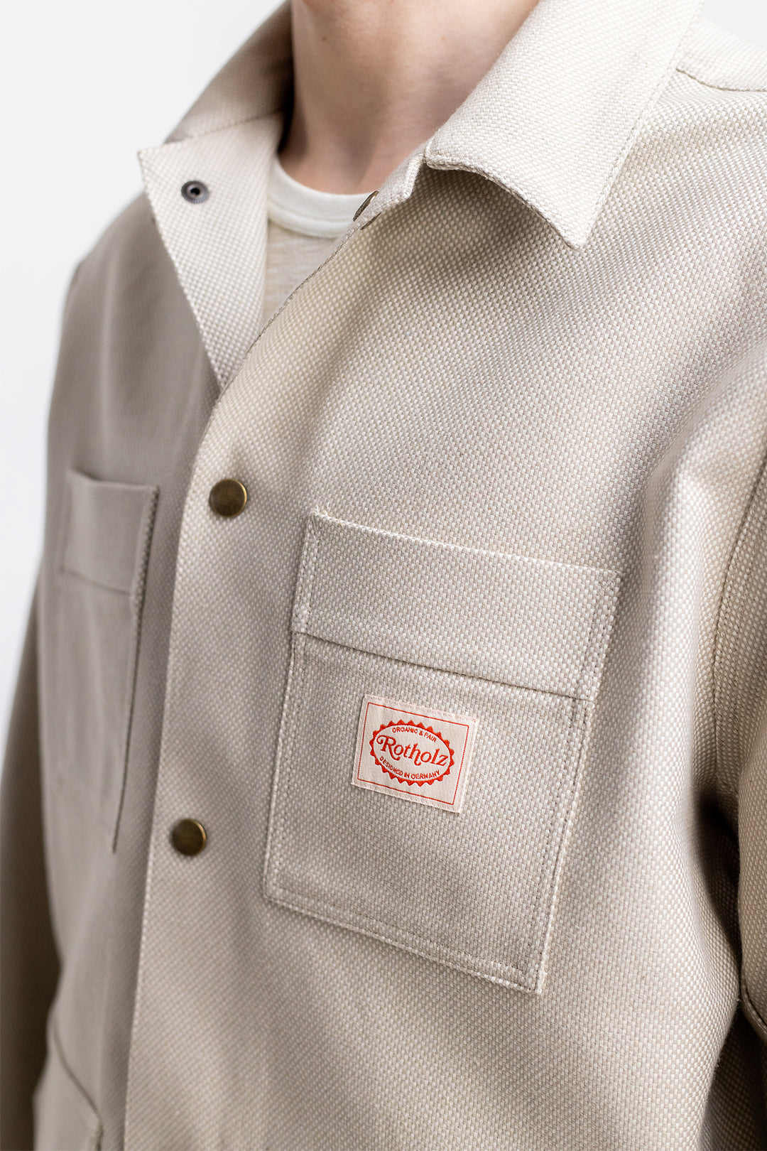 Veste beige à motif en coton bio - light overjacket sand check