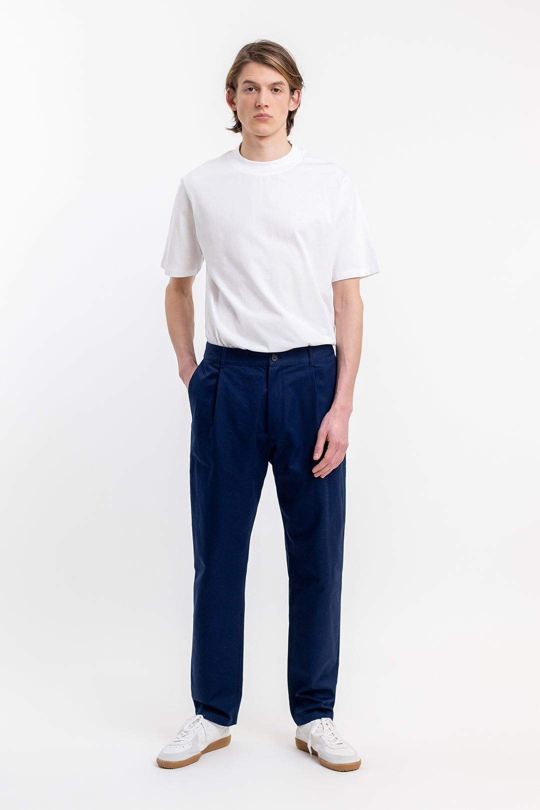 Chino droit marine en coton bio - everyday pant navy