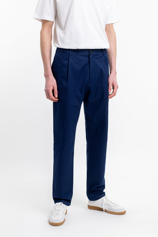 Chino droit marine en coton bio - everyday pant navy