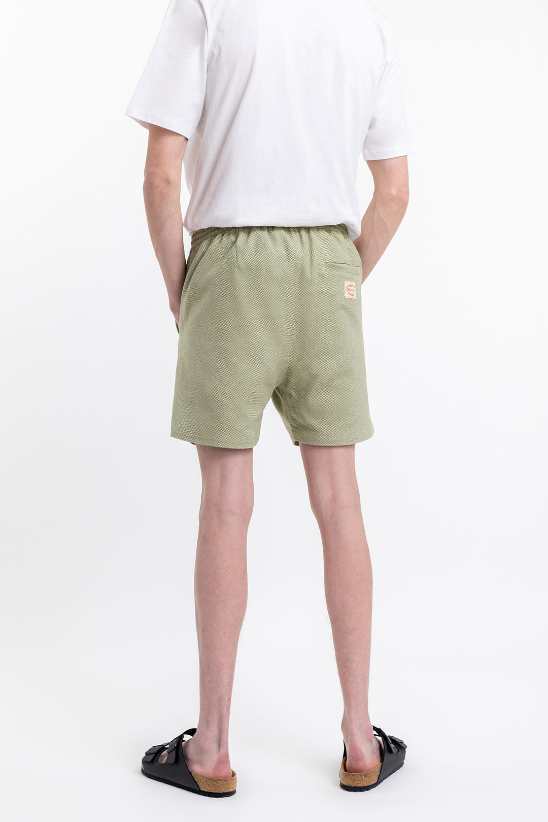 Short vert en sergé de coton bio - everyday short green check