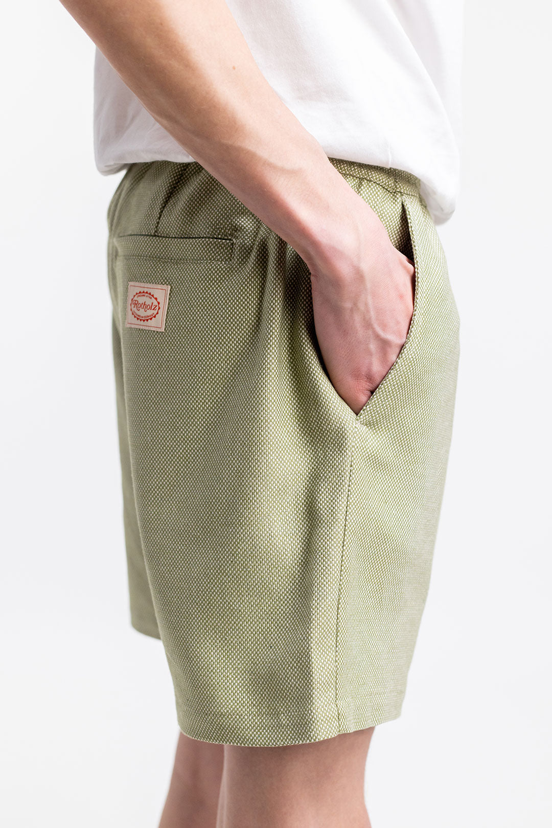 Short vert en sergé de coton bio - everyday short green check