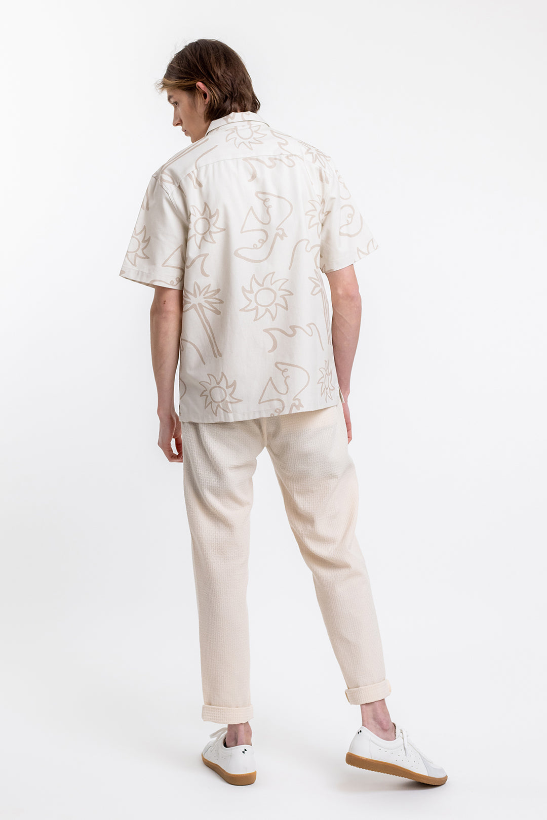 Chemisette écrue à motifs en coton bio - beachside bowling off-white