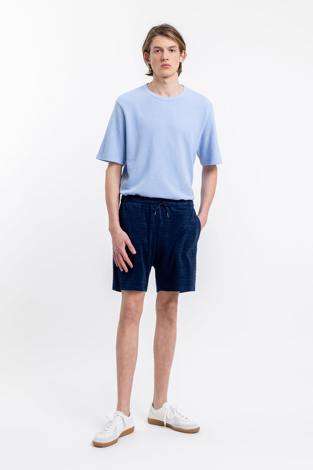 Short en éponge de coton bio | Marine "terry cotton everyday navy"