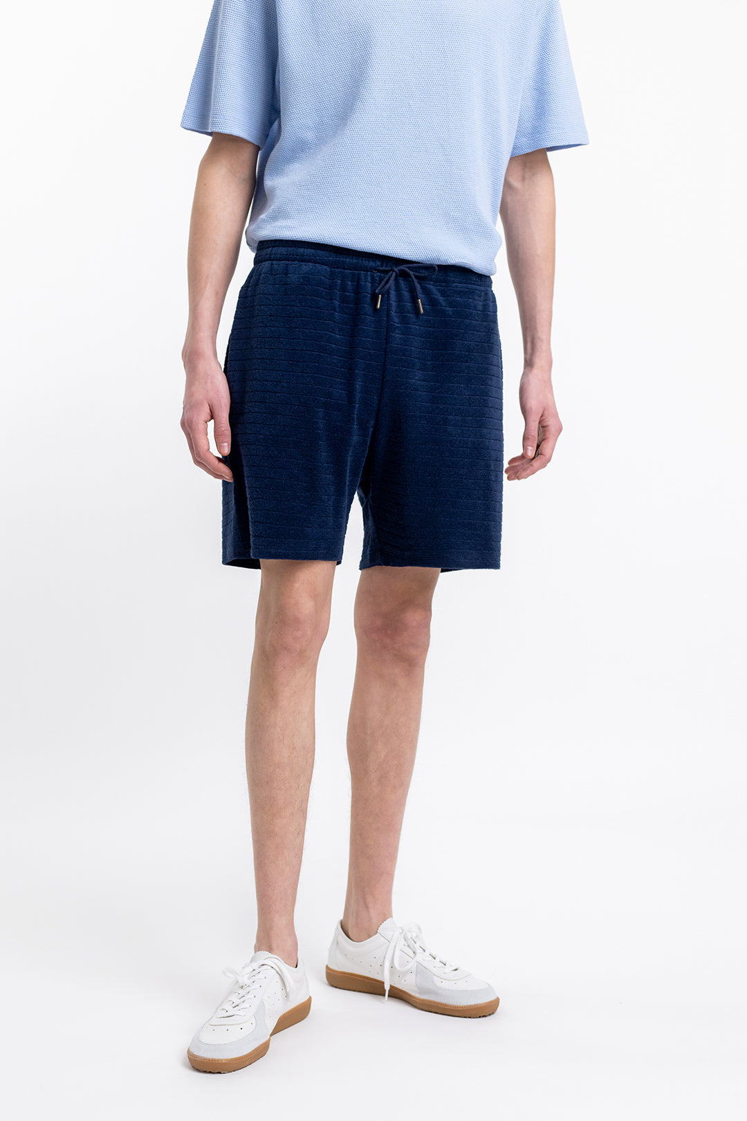 Short en éponge de coton bio | Marine "terry cotton everyday navy"