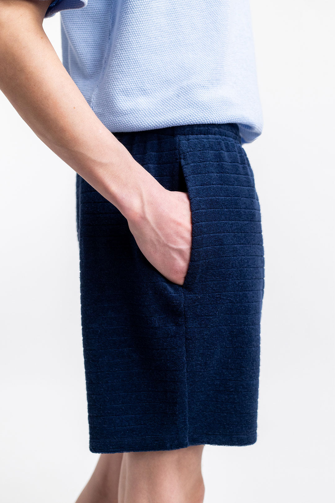 Short en éponge de coton bio | Marine "terry cotton everyday navy"