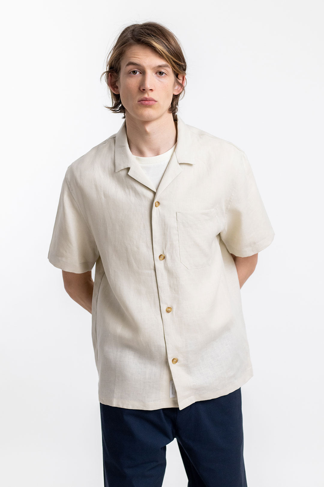 Chemisette en lin naturel - bowling natural linen